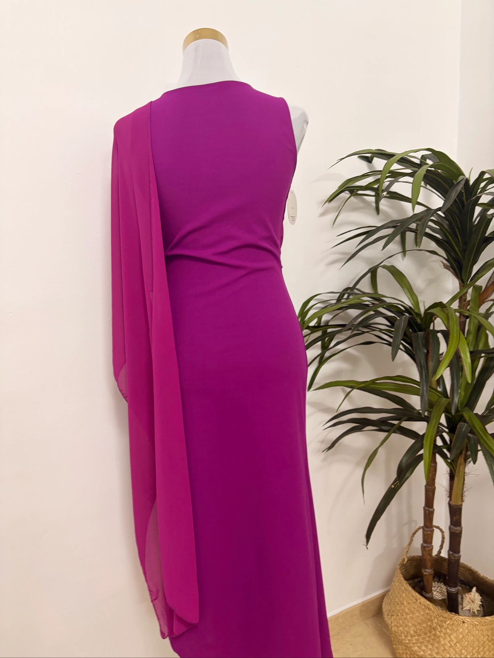 Purple party dress with chiffon – photo 3